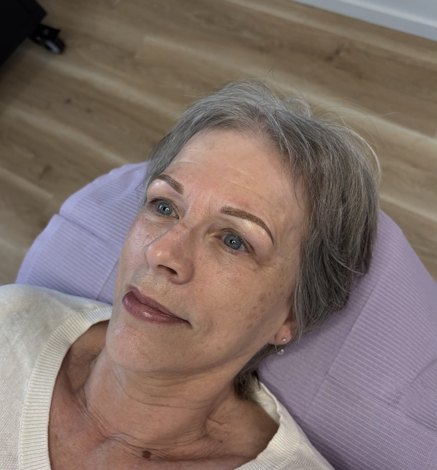 Natural brow and lip tattoo result